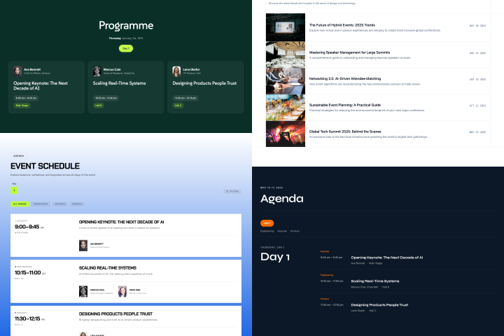 Agenda page builder