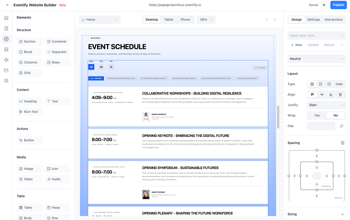 Customize your event site
